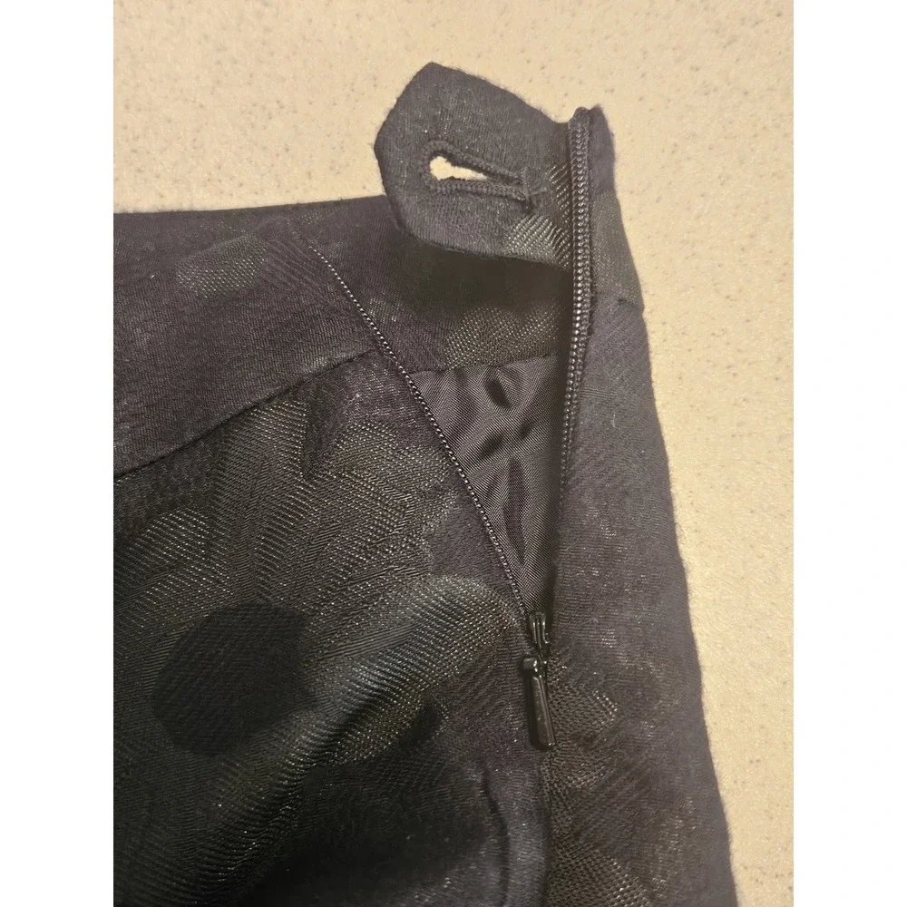 Talbots Heritage Black Floral Jacquard Ankle Pants Side Zip Dress Trousers 10